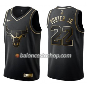 Camiseta Hombre NBA Chicago Bulls Otto Porter Jr. 22 Nike Negro Golden Edition Swingman